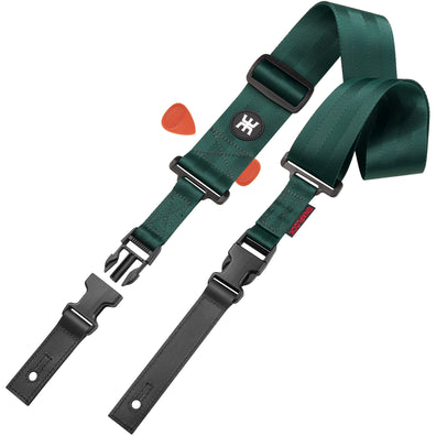 AMUMU SNAPLOCK Emerald Green Guitar Strap – Quick-Release, Heavy-Duty & Ultra Comfortable